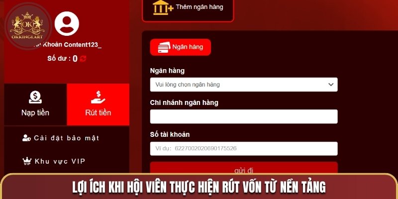 Lợi ích khi hội viên thực hiện rút vốn từ nền tảng